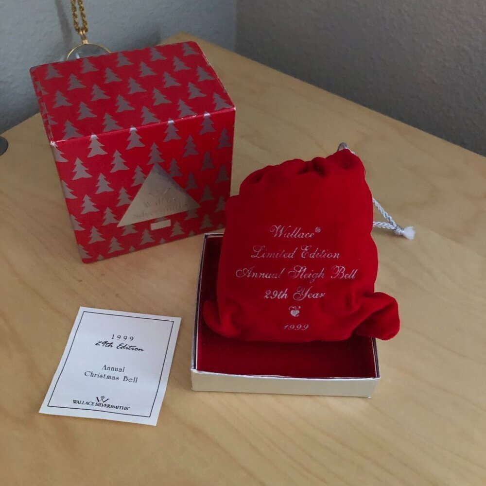 Vintage 1999 Wallace Silversmiths Silver Sleigh Bell 29th Limited Edition Annual